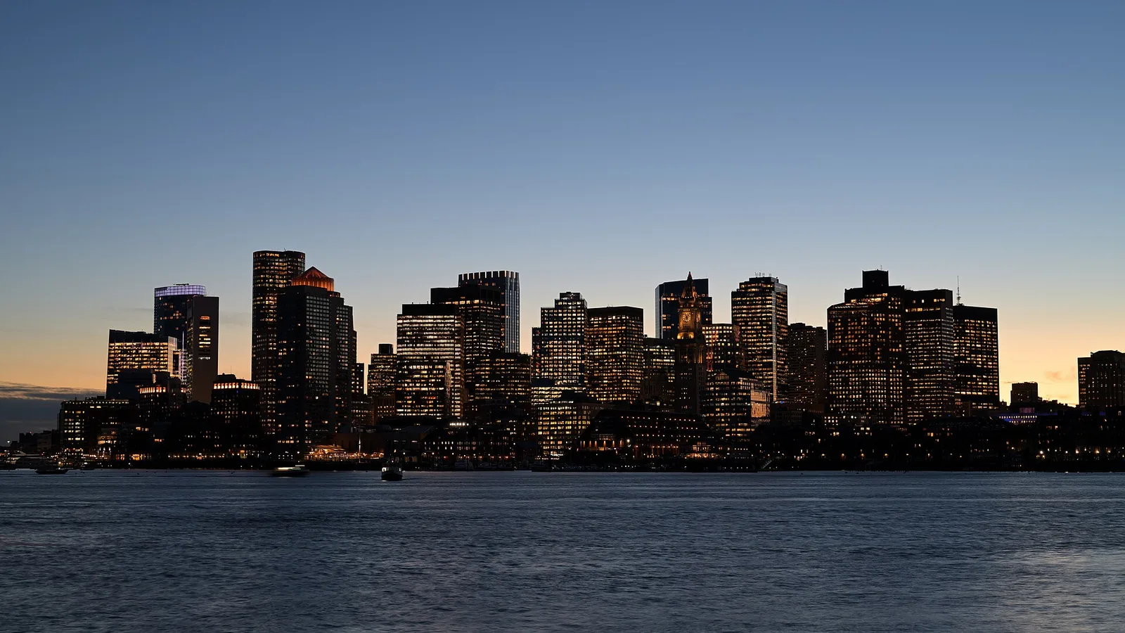Boston skyline at dusk