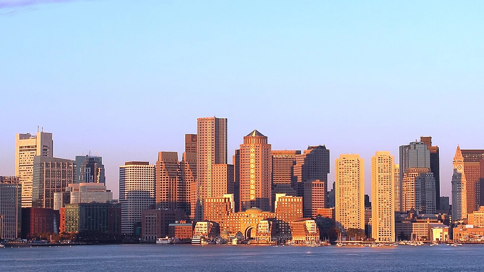 Boston skyline in the early morning