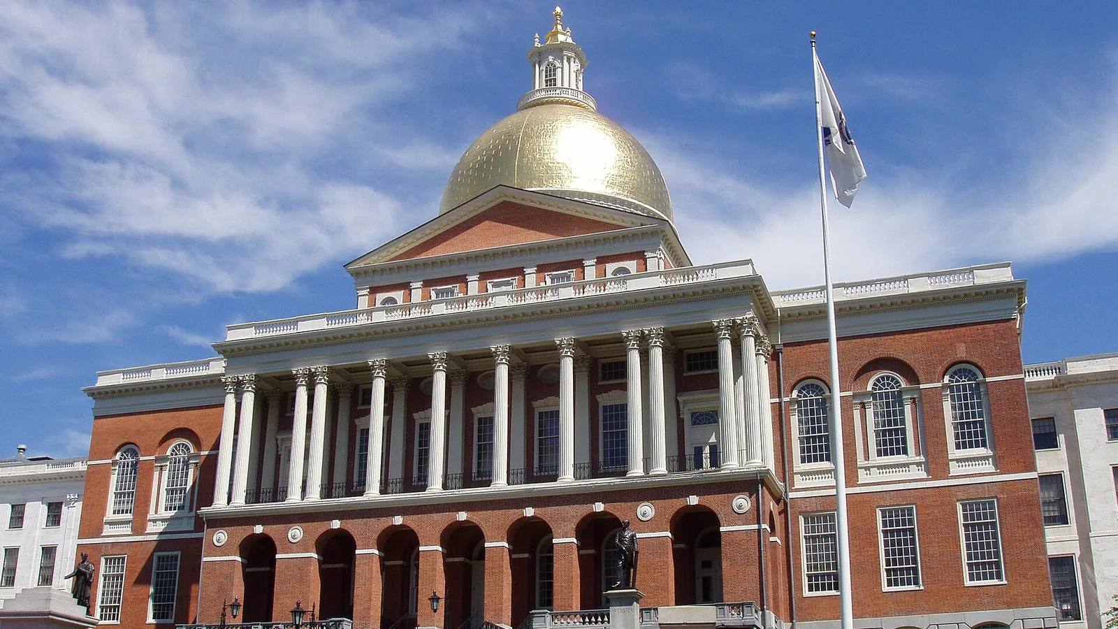 Massachusetts State House, Boston, Massachusetts oblique frontal view