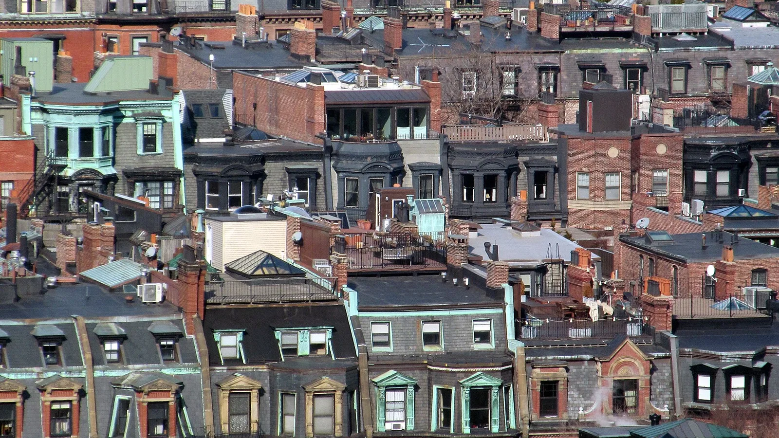 Back Bay brownstones from the Westin